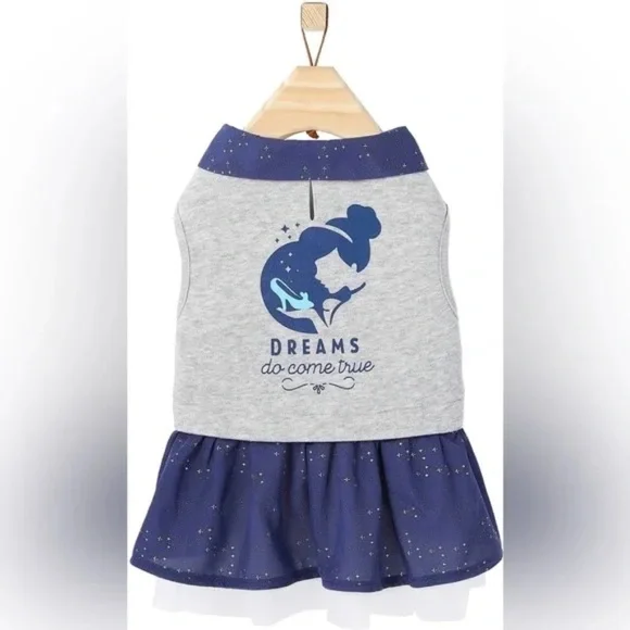 Disney Cinderella "Dreams Come True" Dog & Cat Sweatshirt Dress - Size Medium - Picture 1 of 11